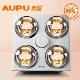 奥普（AUPU）浴霸 集成吊顶灯暖浴霸换气LED照明吸顶式三合一纯平浴霸M201 银色