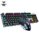 狼蛛（AULA）T400 有线混光 机械键盘 键鼠套装 青轴
